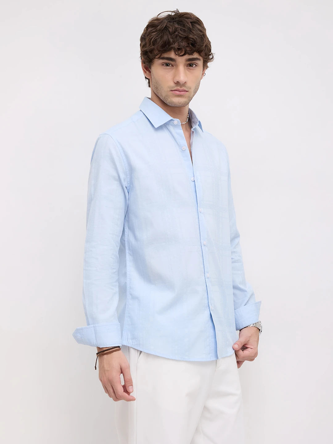 Ice Mist Micro Grid Weave Shirt
