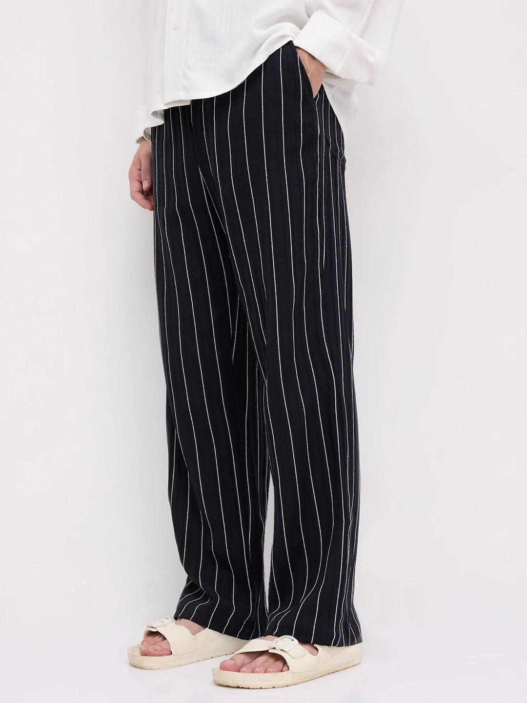 Finesse Black Straight Fit Trousers