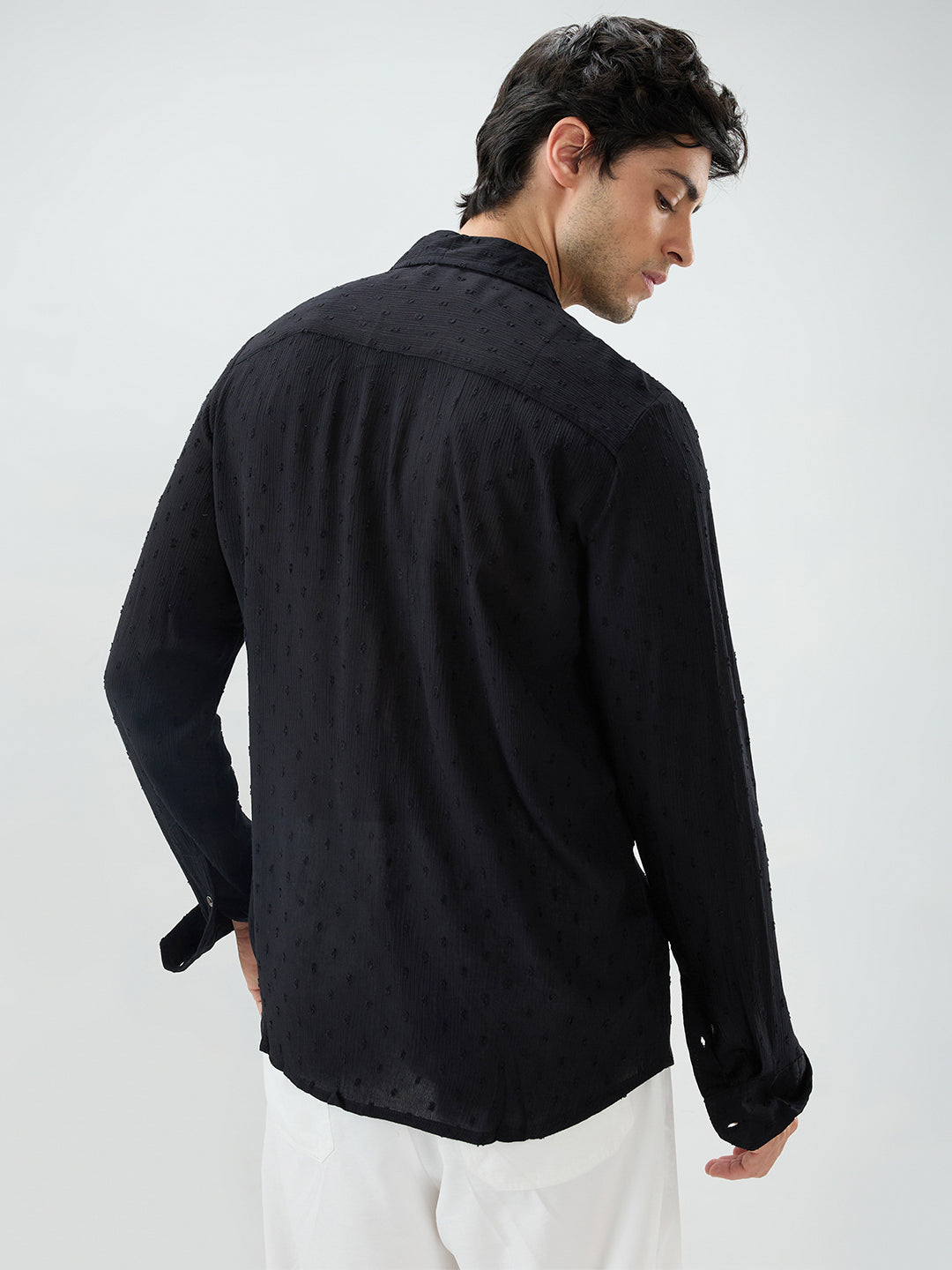 Exquisite Black Dobby Shirt