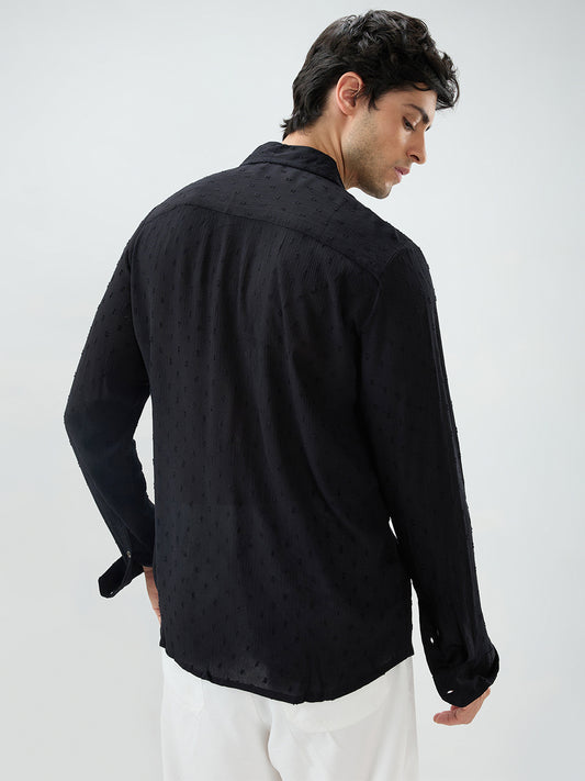 Exquisite Black Dobby Shirt