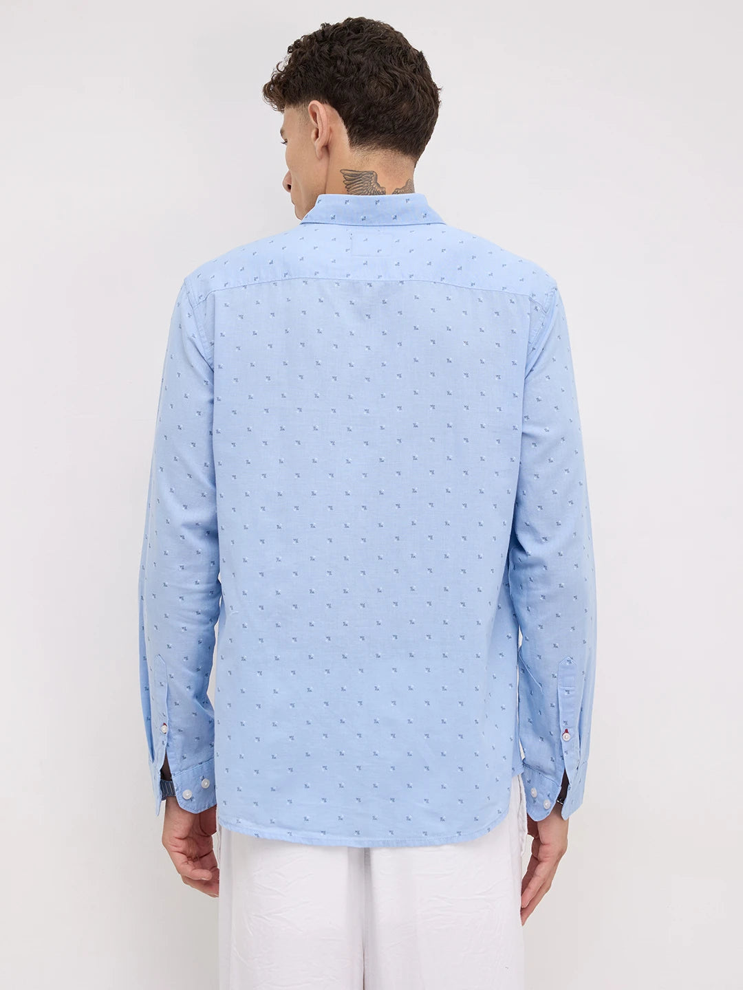 Elegant Blue Printed Everyday Shirt