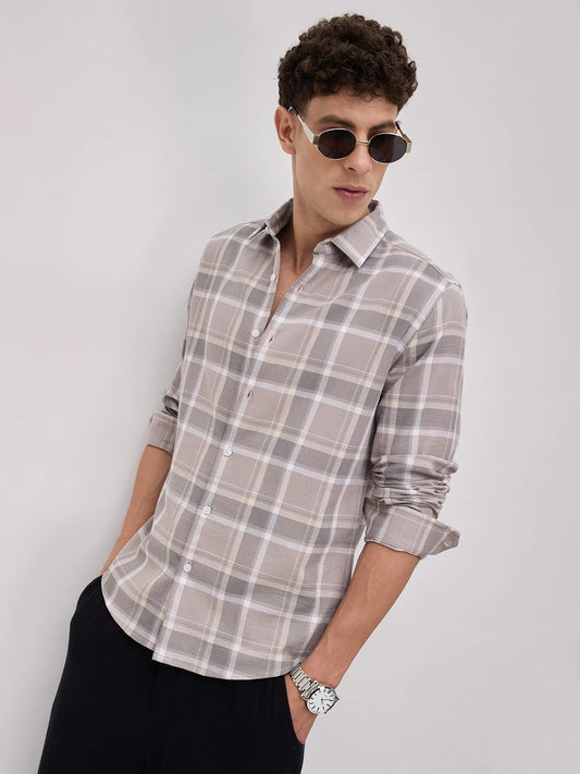 Classic Grey & White Plaid Checks Shirt