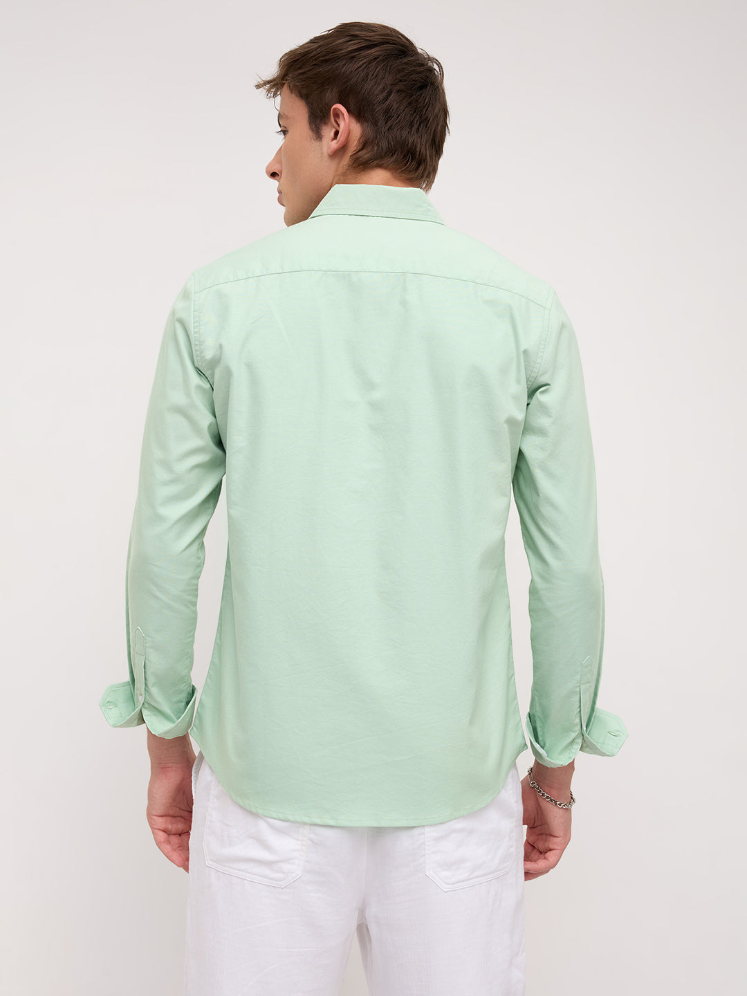 Seafoam Green Button-Down Collar Business Shirt