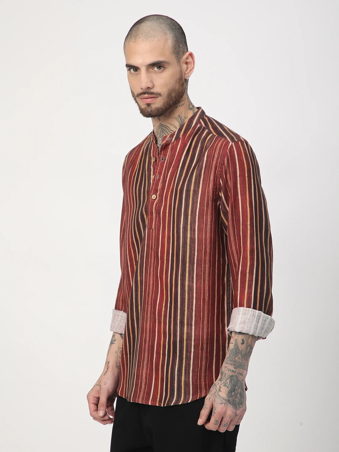 Spiffy Multicolor Vertical Stripe Kurta