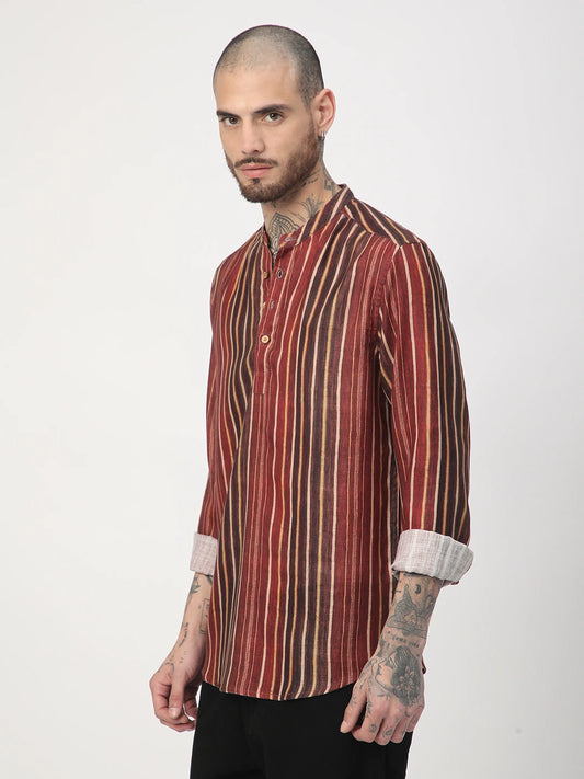 Spiffy Multicolor Vertical Stripe Kurta