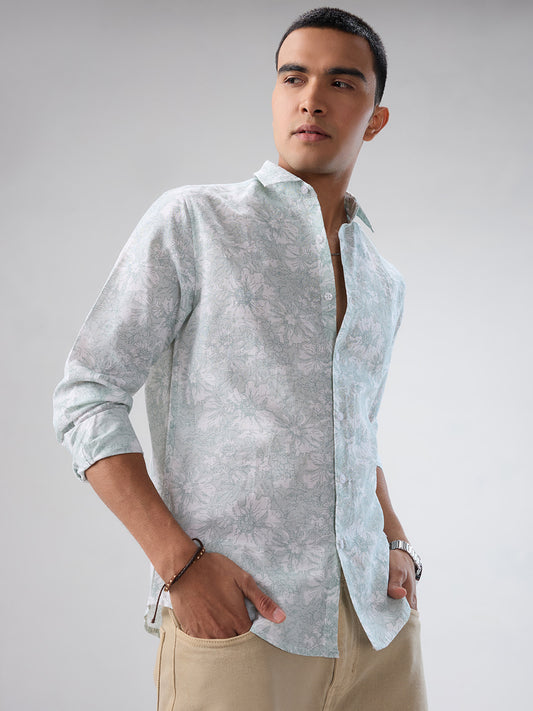 Pastel Green Floral Bloom Shirt