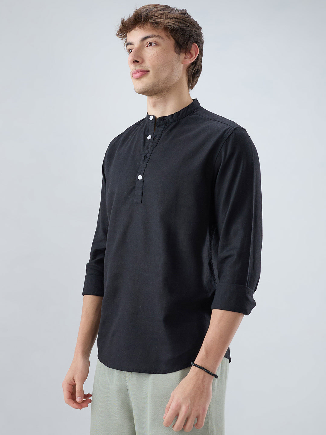Premium Black Linen Blend Kurta