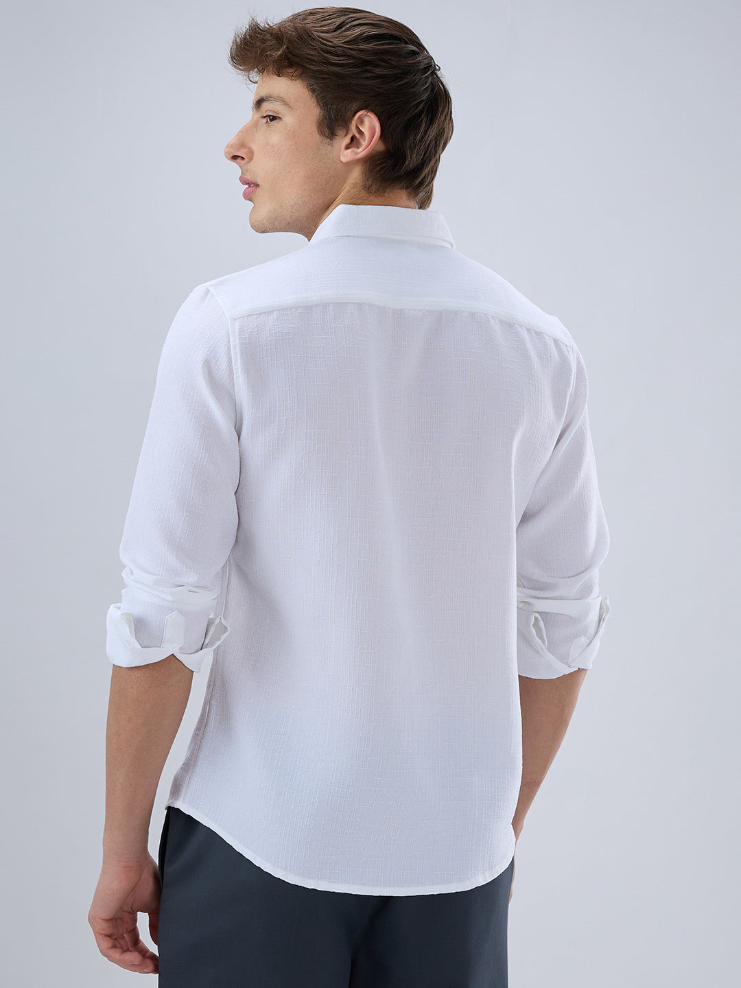 Classic White Slub Weave Shirt