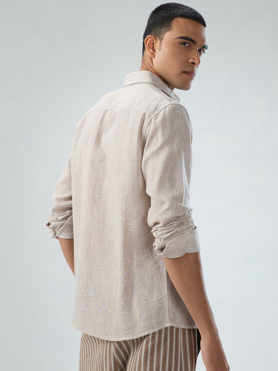 Desert Sand Beige Textured Shirt