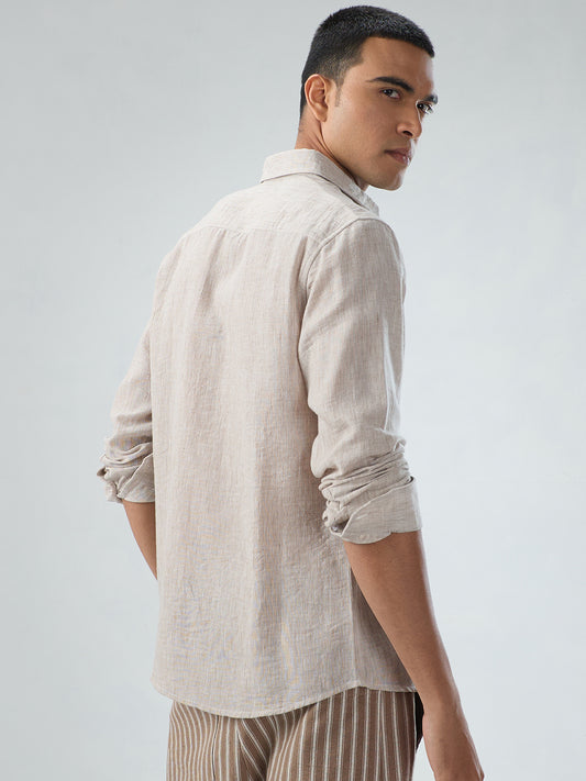 Desert Sand Beige Textured Shirt
