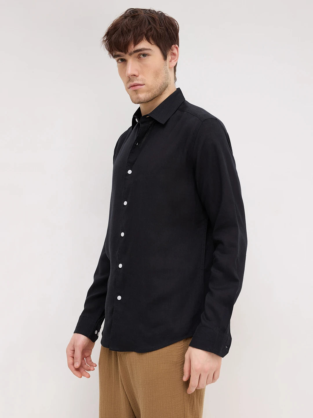 Luxe Jet Black Lyocell Shirt