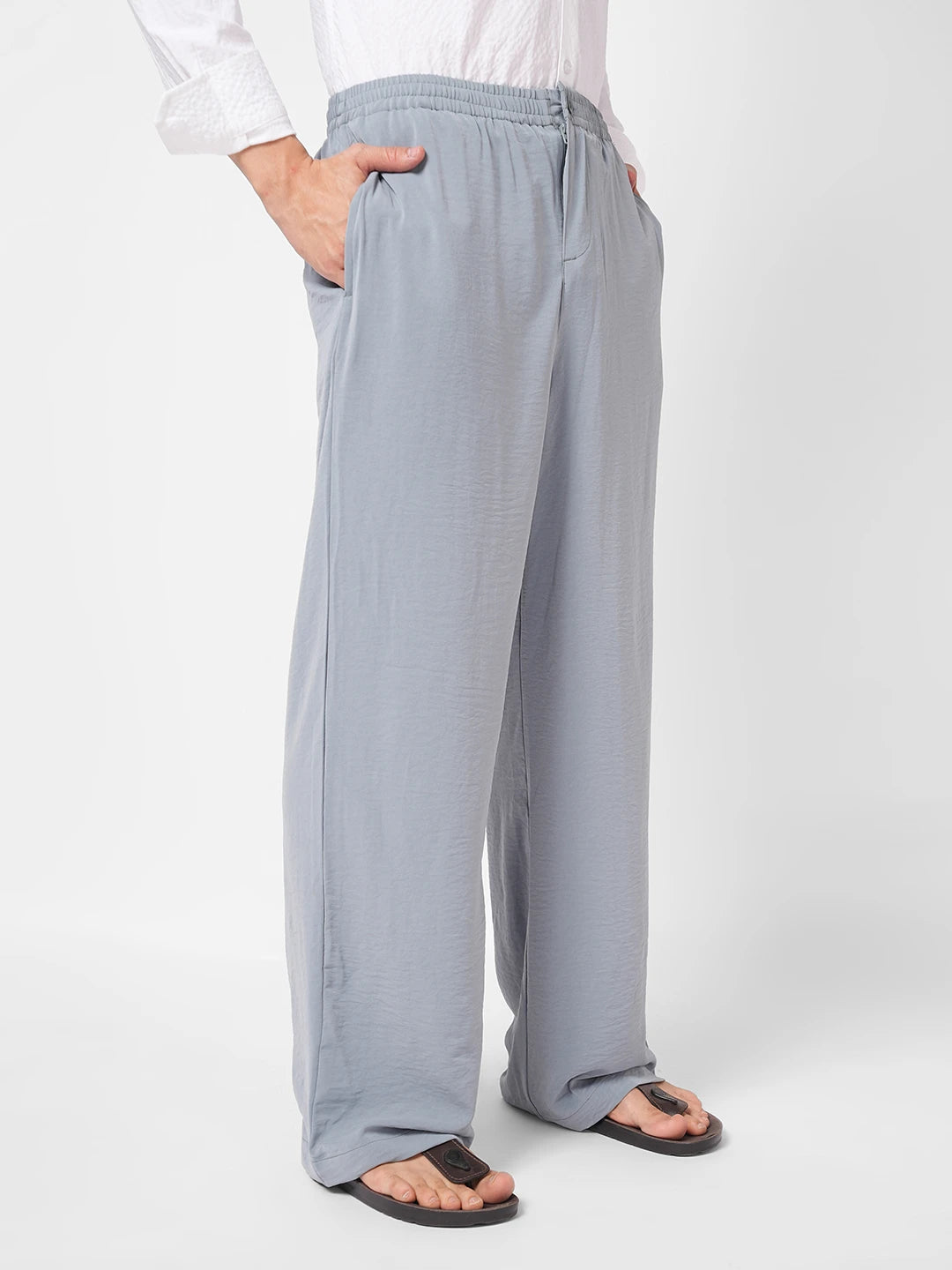Squelchy Greyish Blue Wide Leg Trousers