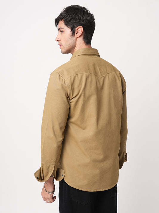 Khaki Double Flap Pocket Overshirt