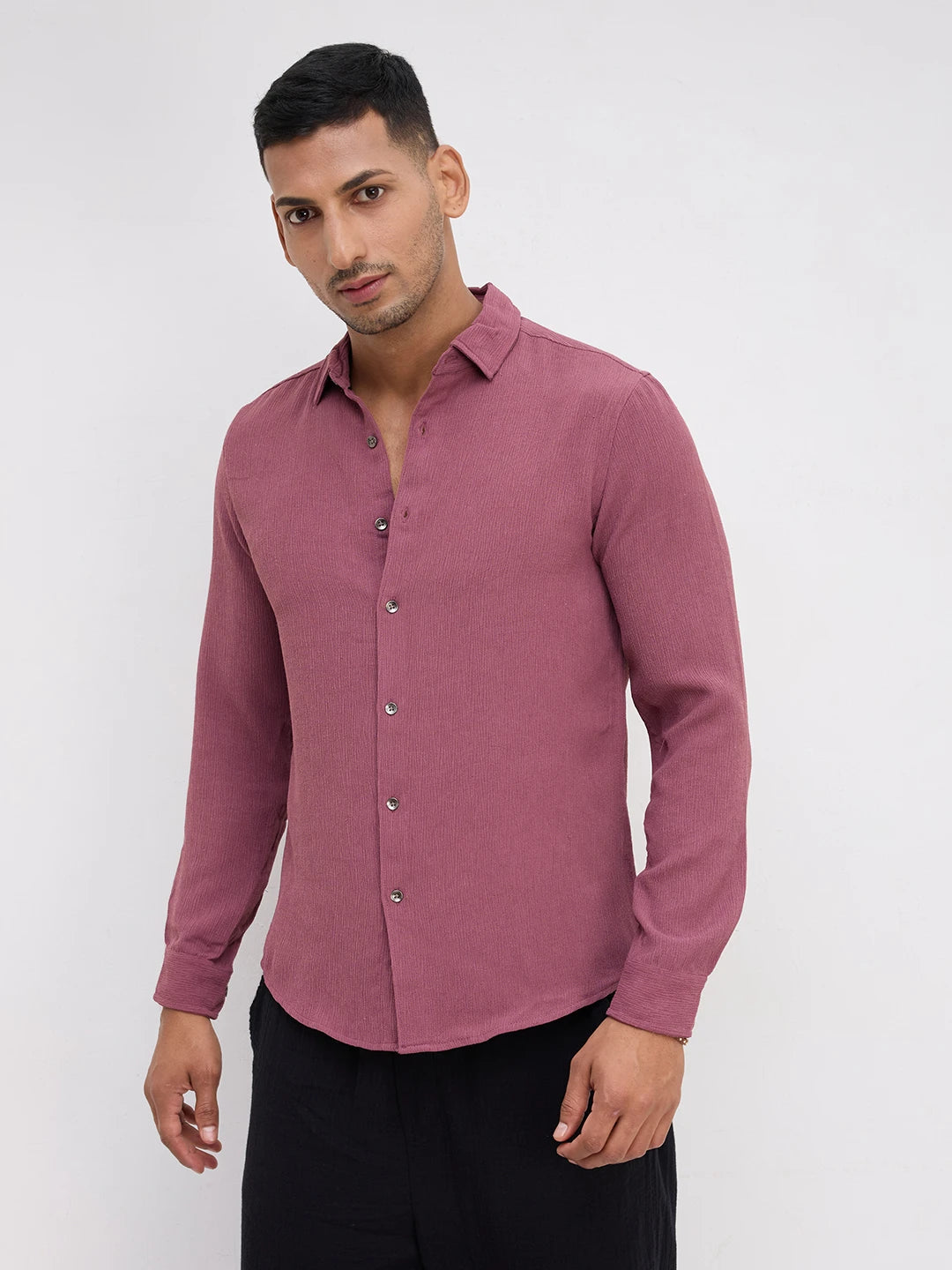 Debonair Affair Purple Crepe Shirt