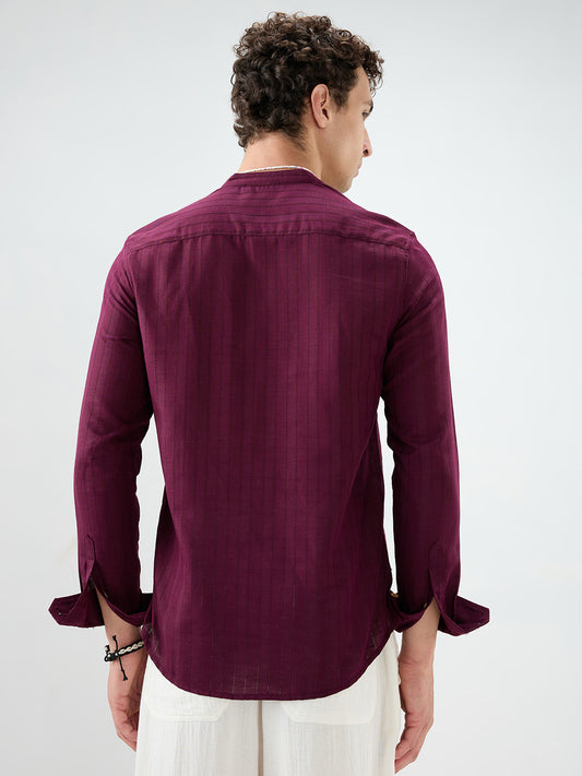 Wine Ladder Striped Evening Kurta