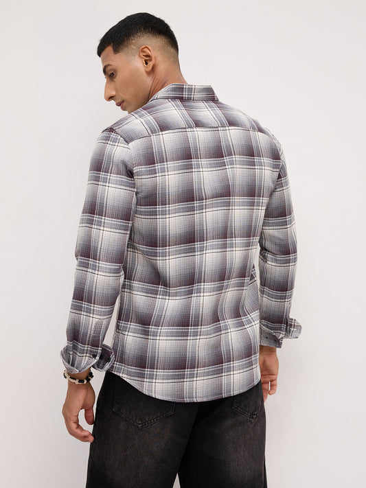 Steel Grey Multi Plaid Checks Shirt