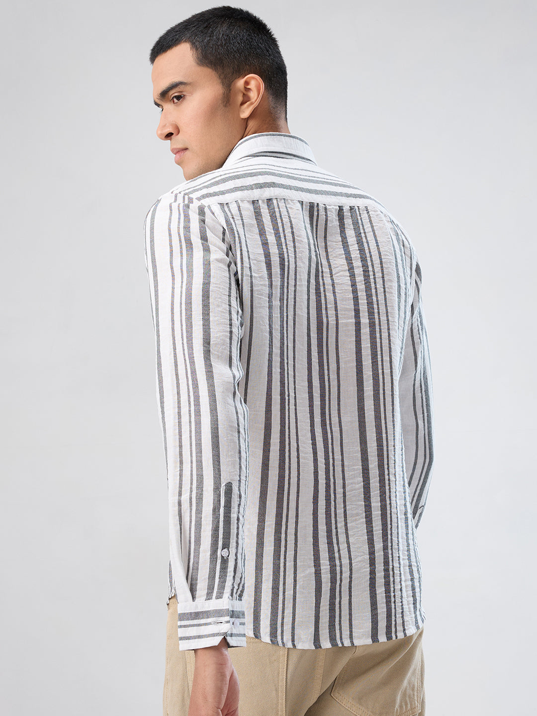 Timeless Monochrome Vertical Striped Shirt