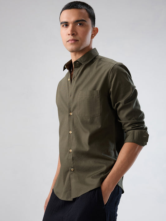 Forest Olive Fineweave Everyday Shirt