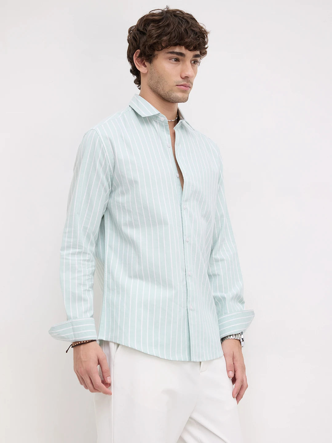 Sage Green Oxford Striped Everyday Shirt
