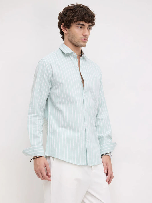 Sage Green Oxford Striped Everyday Shirt