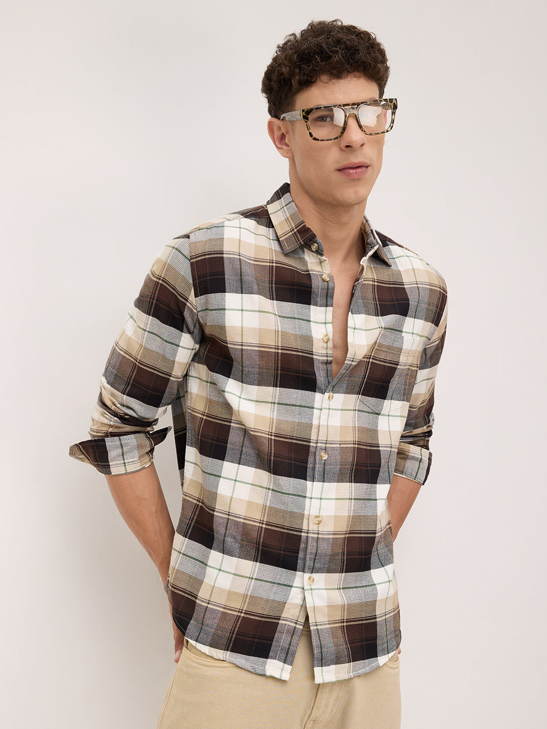 Multicolor Plaid Checks Shirt