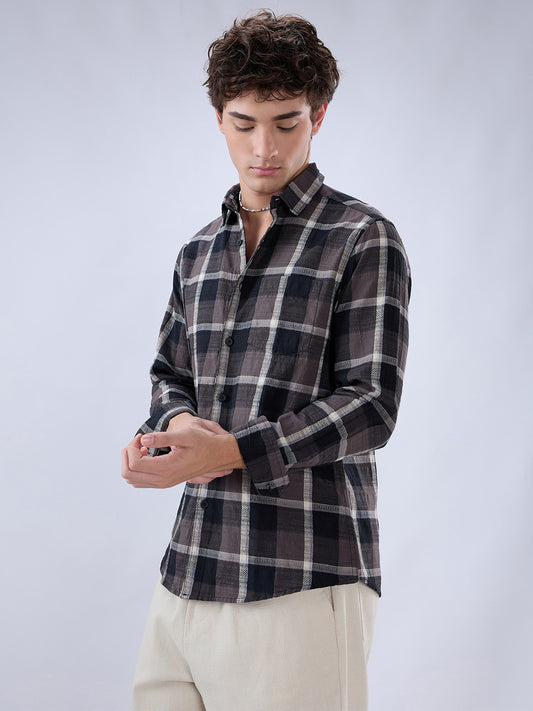 Nocturne Crest Luxe Plaid Black Shirt