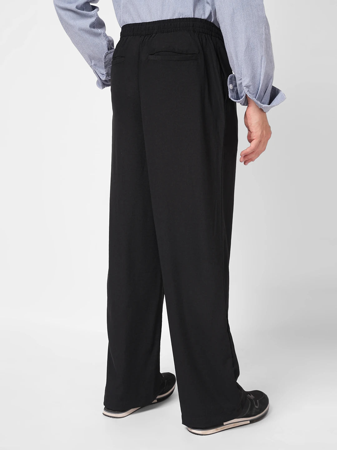 Squelchy Black Wide Leg Trousers