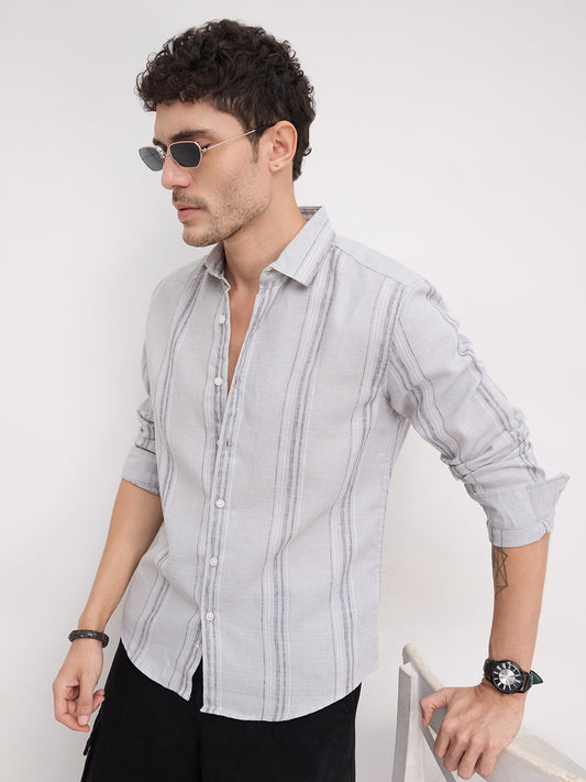 Light Grey  Marine Mist Striped Shirt