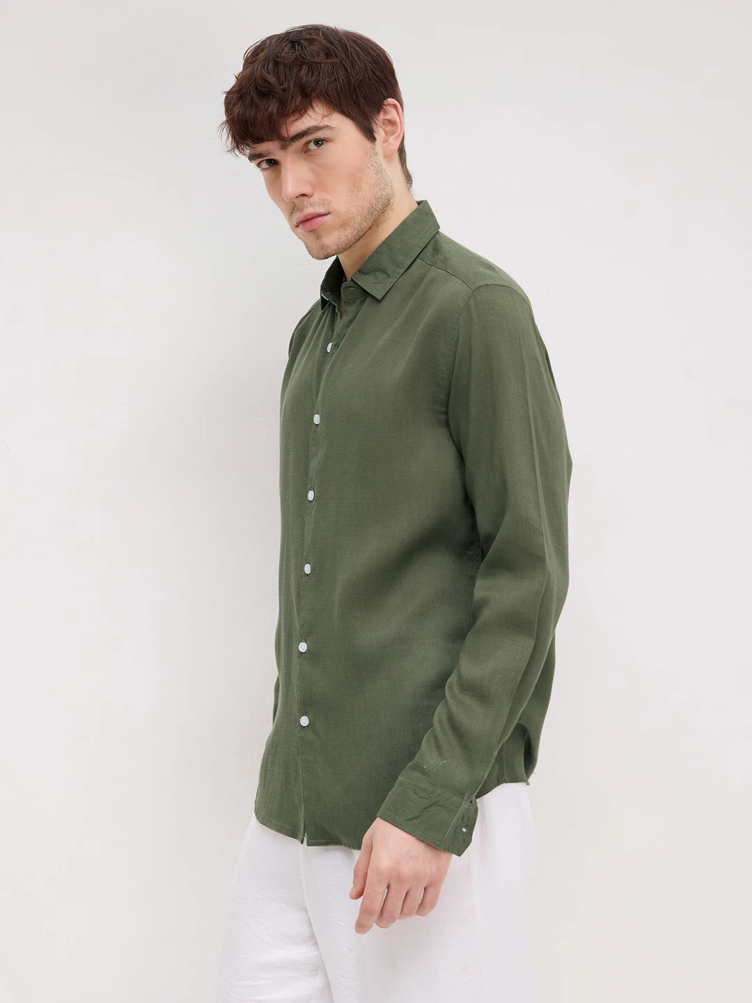 Refined Evergreen Olive Shirt