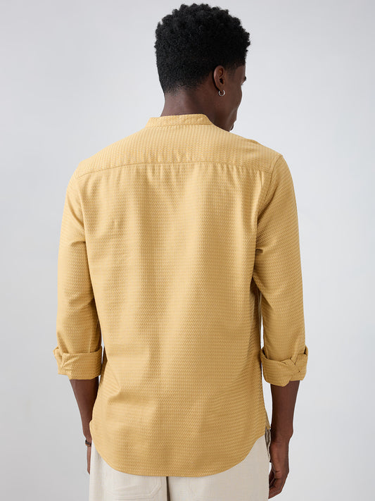 Golden Wavy Textured Kurta