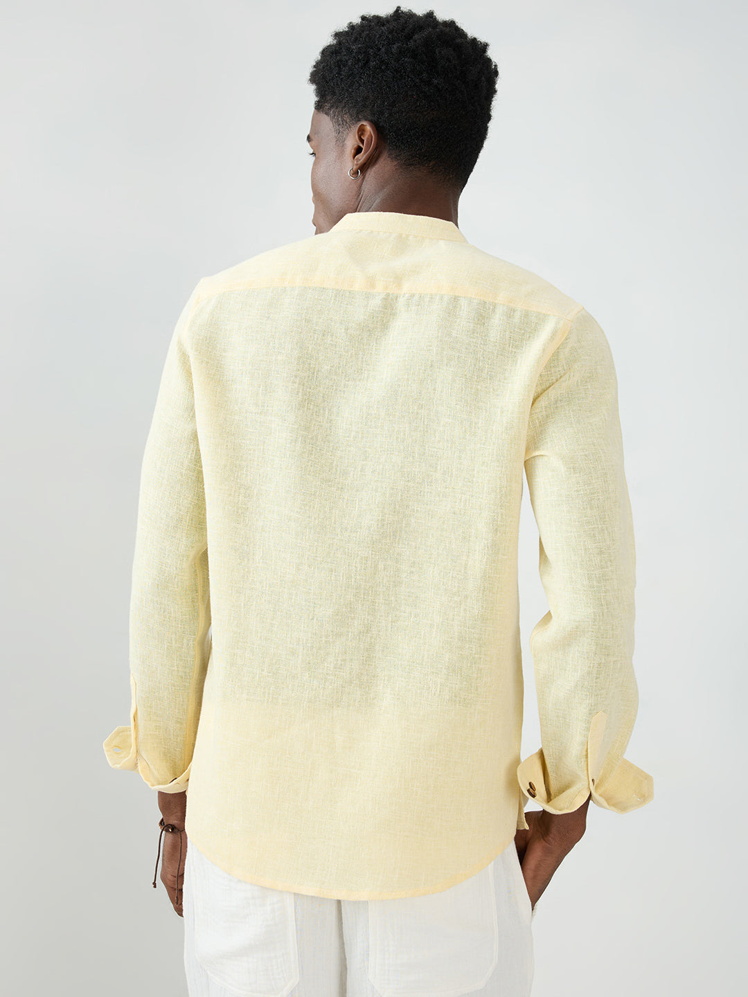 Butter Yellow Slub Textured Vacation Kurta