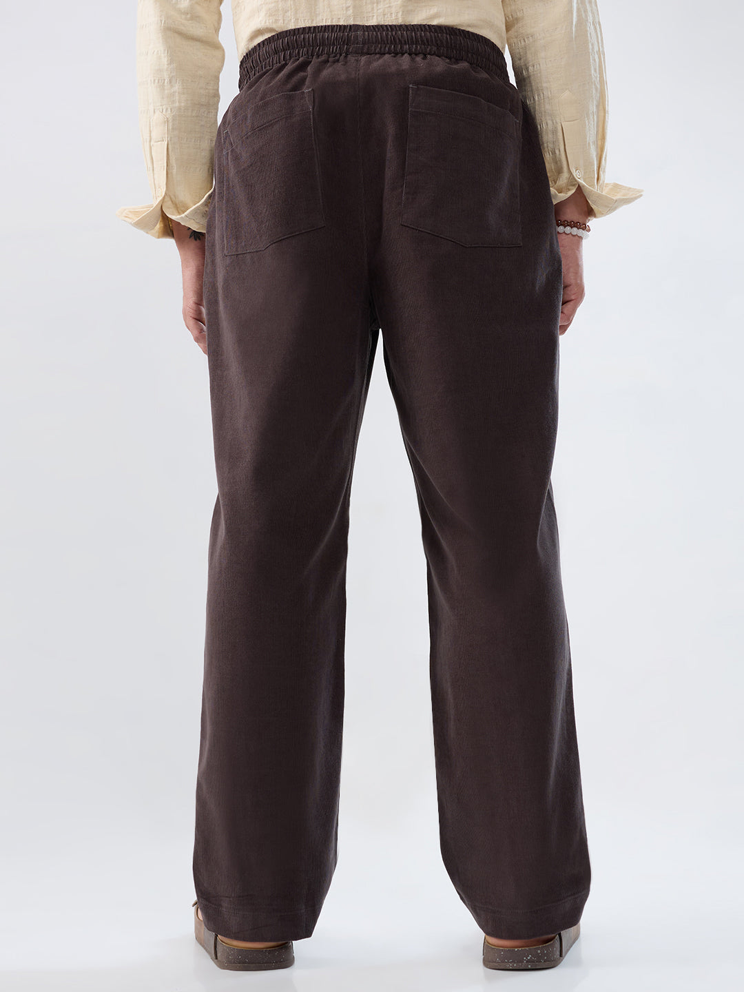 Coffee Brown Corduroy Tapered Trousers