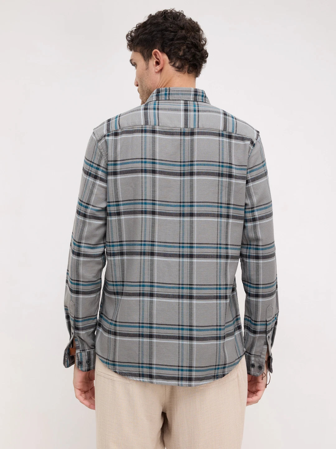 Grey & Black Tartan Checks Shirt