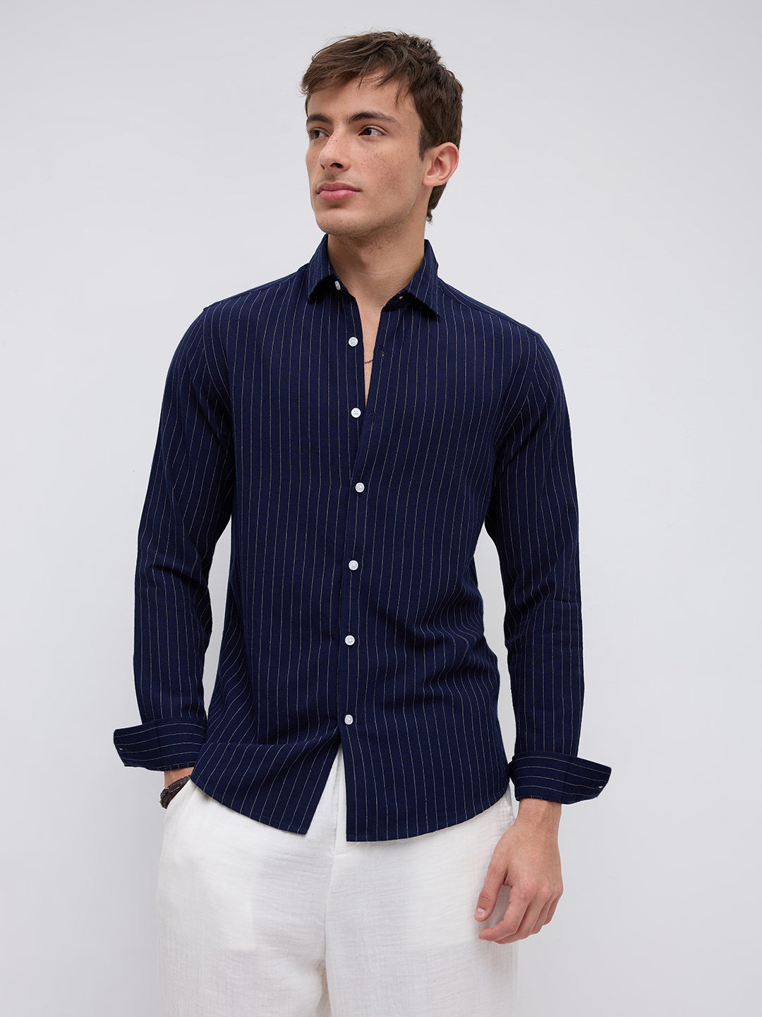 Deep Navy Pinstripe Everyday Shirt