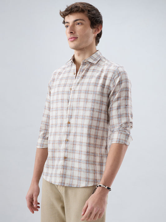 Intricate Brown Box Checks Shirt