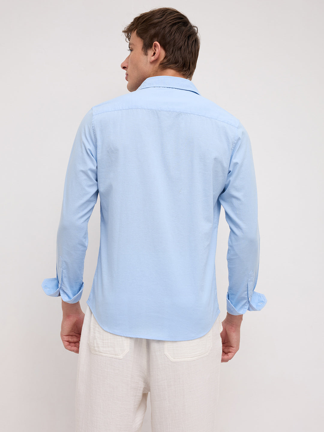 Cloudwave Blue Linen Blend Breezy Shirt