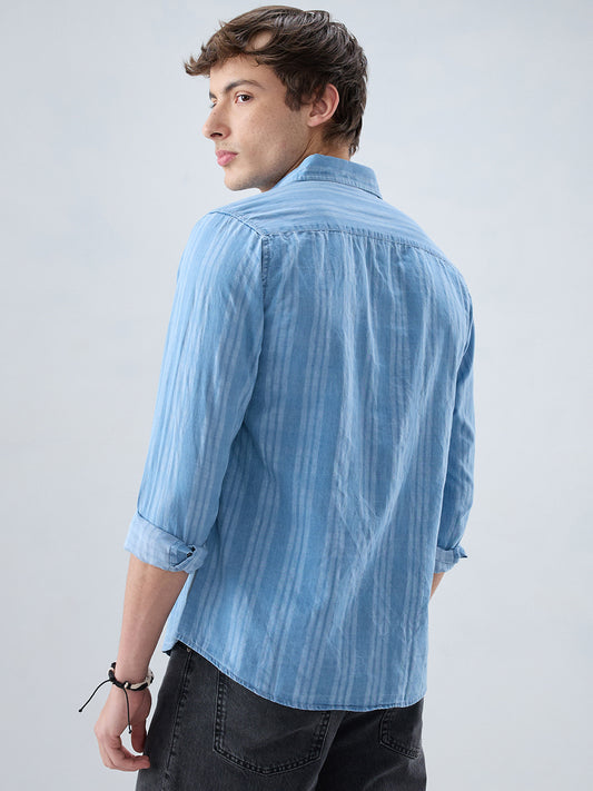 Plush Denim Balanced Striped Shirt