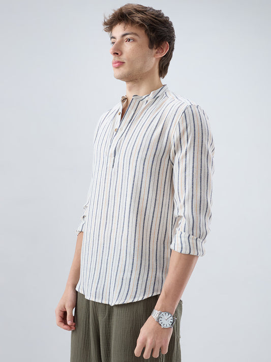 Delicate Micro Stitch Multicolor Stripe Kurta