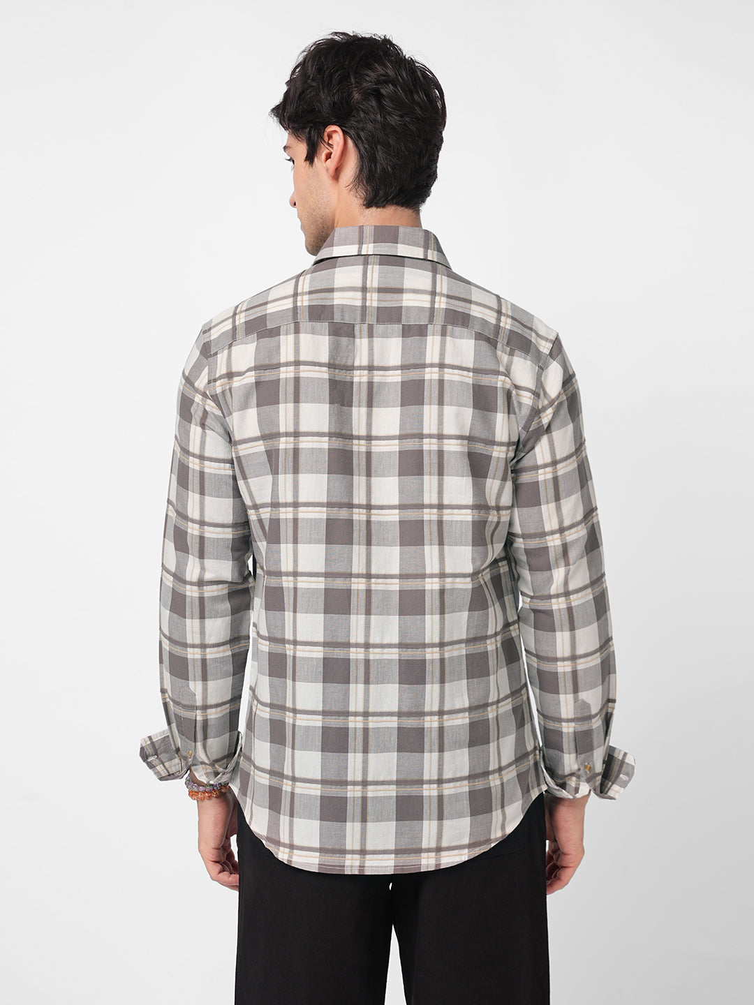 Mocha Brown Plaid Checks Shirt