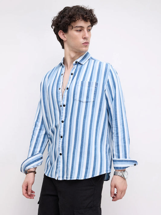 Denim Elegance Regency Stripe Shirt