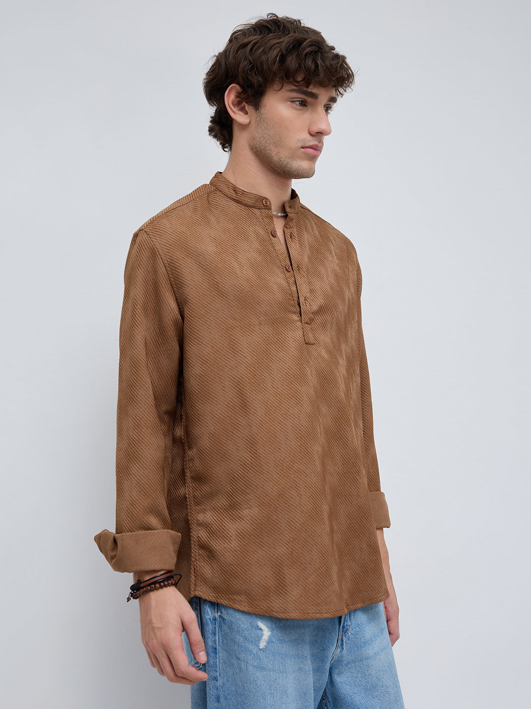 Desert Dune Diagonal Twill Textured Statement Kurta