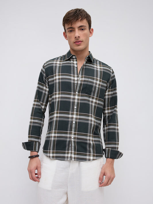 Emerald GreenStatement Casual Check Shirt