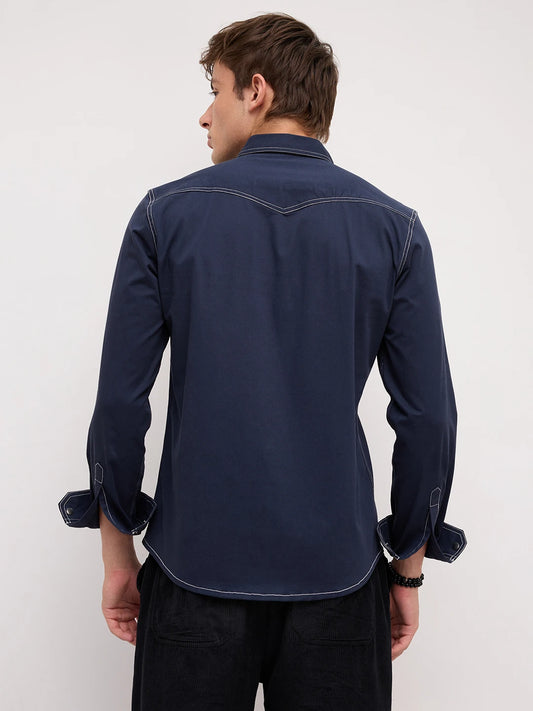 Timeless Deep Navy Twin Pocket Shirt