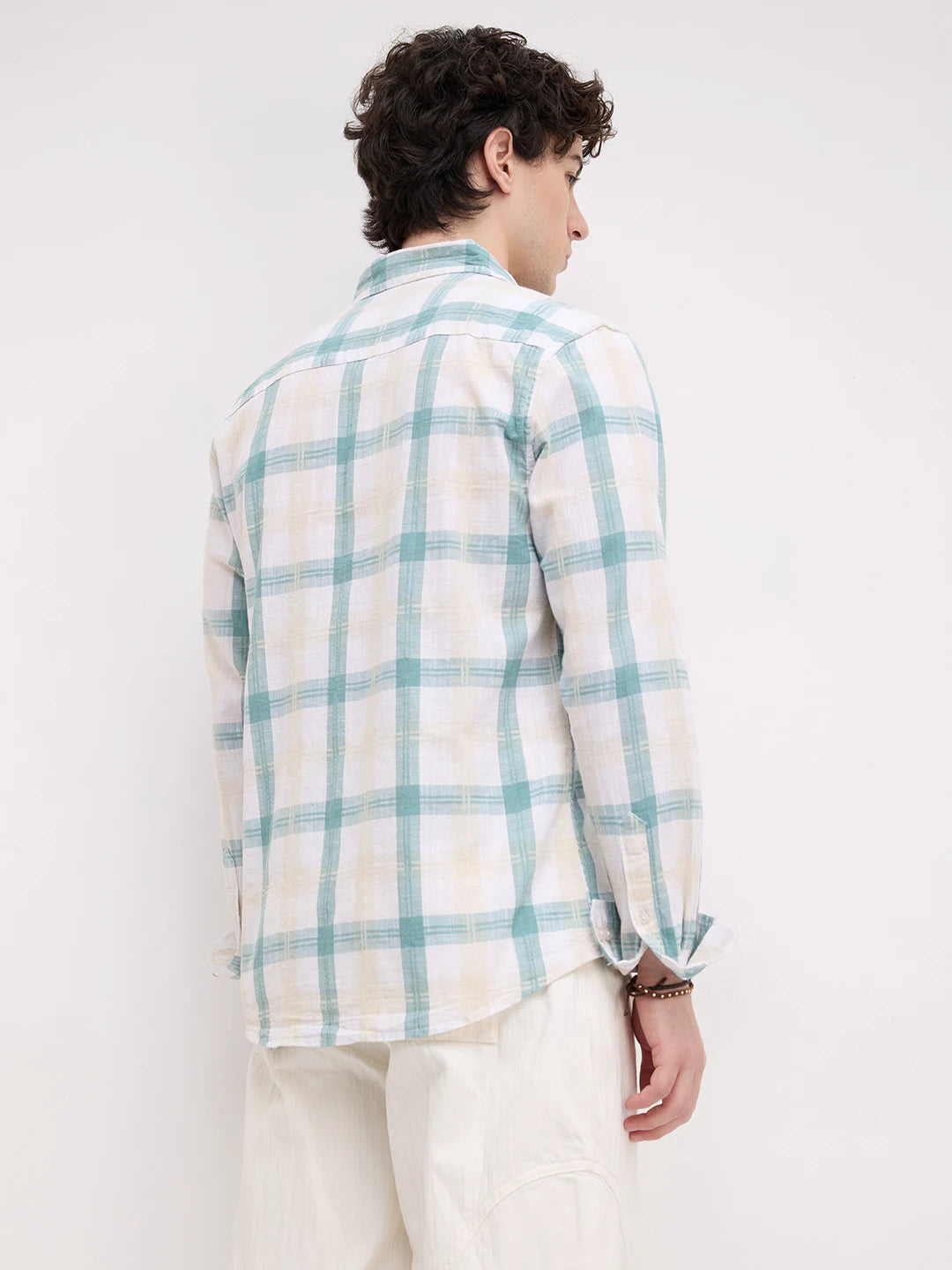 Premium Timeless Seafoam Green Block Checks Shirt