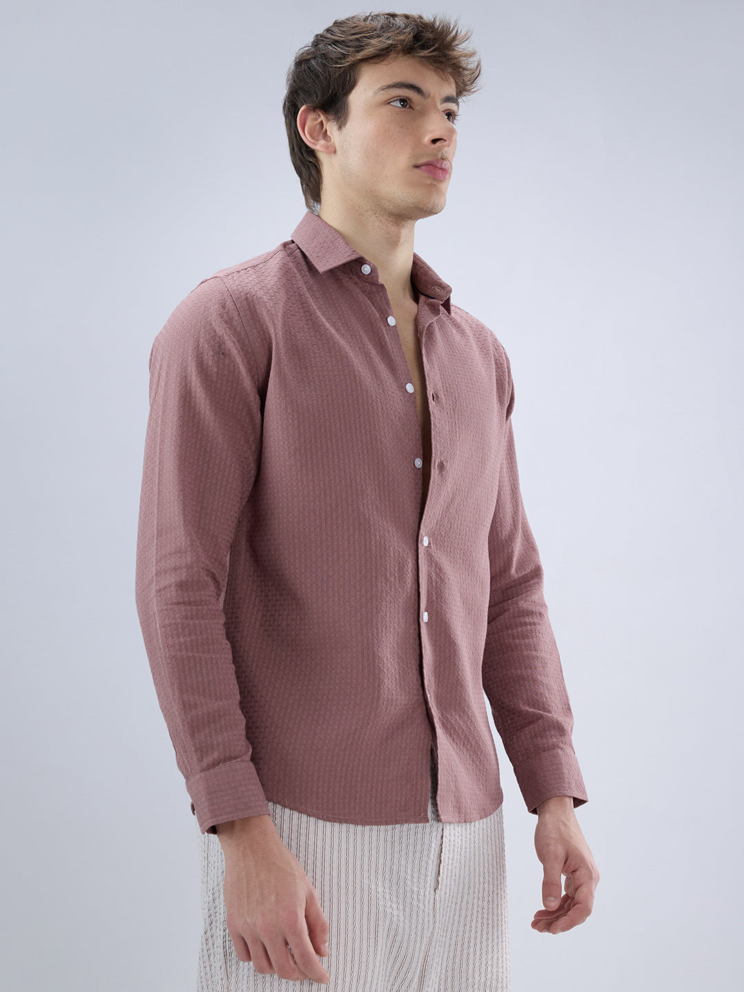Rosewood Pink Textured Shirt