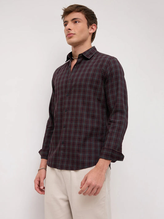 Intricate Contrast Multi Checks Everyday Shirt