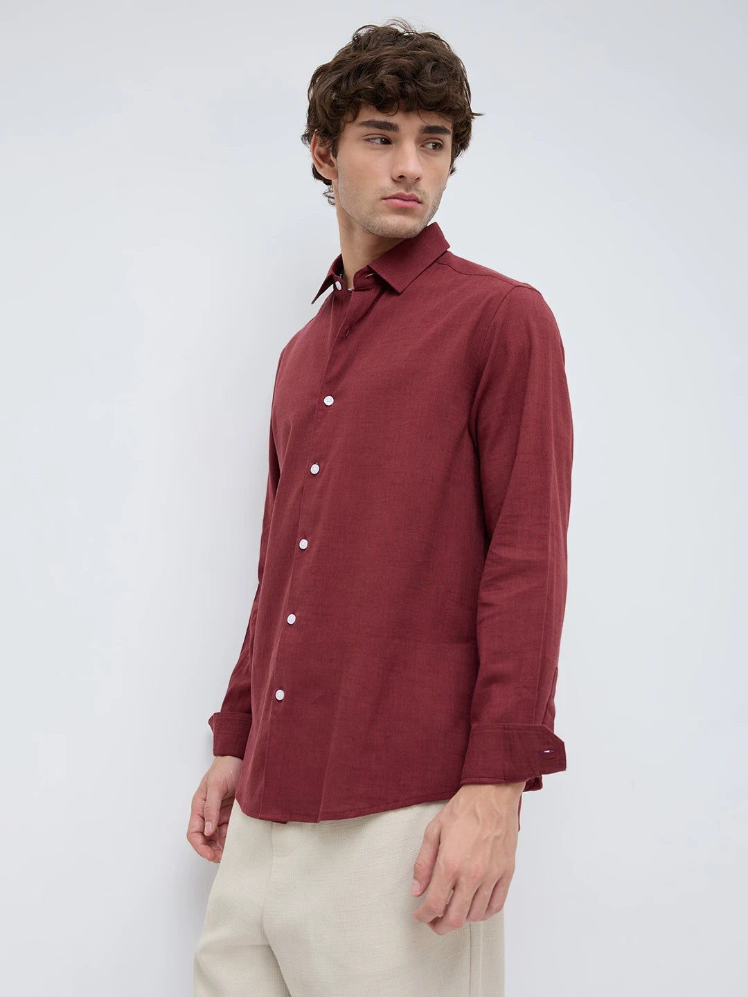 Rich Maroon Fine Textured Shirt
