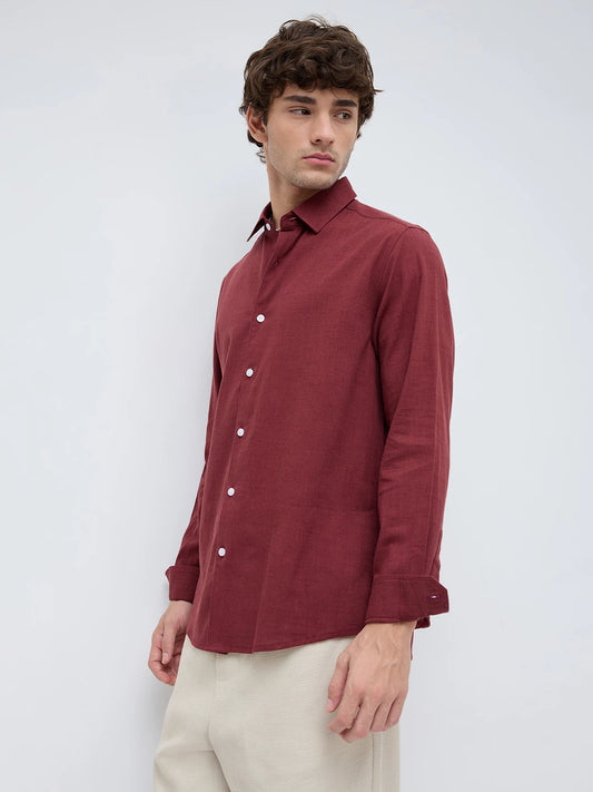 Rich Maroon Fine Textured Shirt