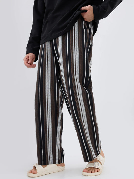 Classic Retro Contrast Striped Straight Fit Trousers