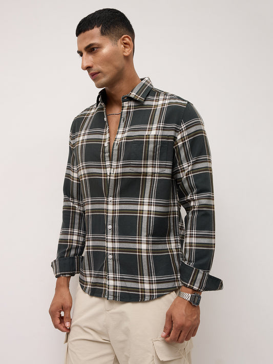 Emerald Green Statement Casual Check Shirt